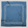 Silk Twill Scarf - Daisy in Denim Blue