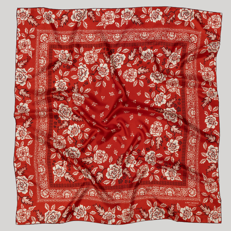 Silk Twill Scarf - Rosey in Red Hot – lastchancetextiles
