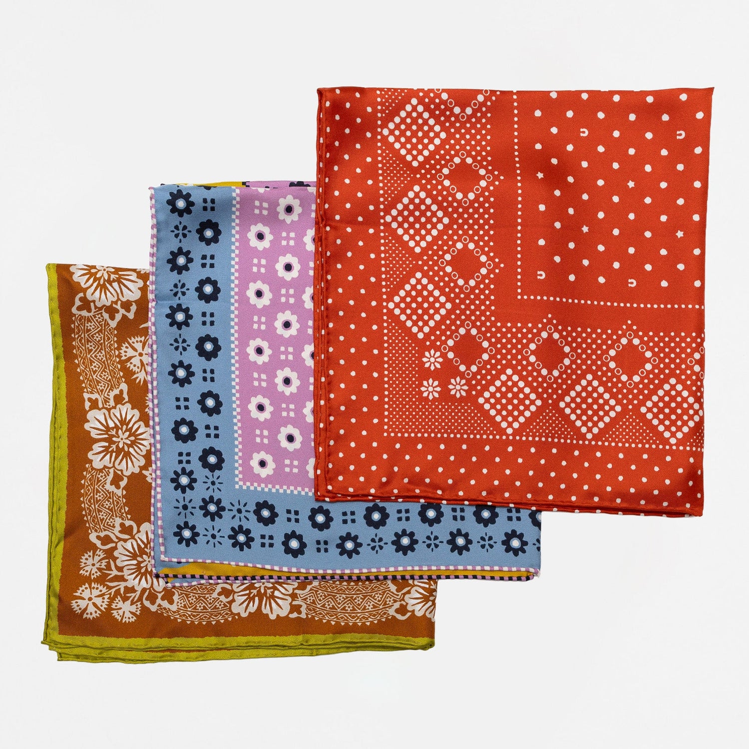 Bundle: 3 Small Silk Twill Scarves