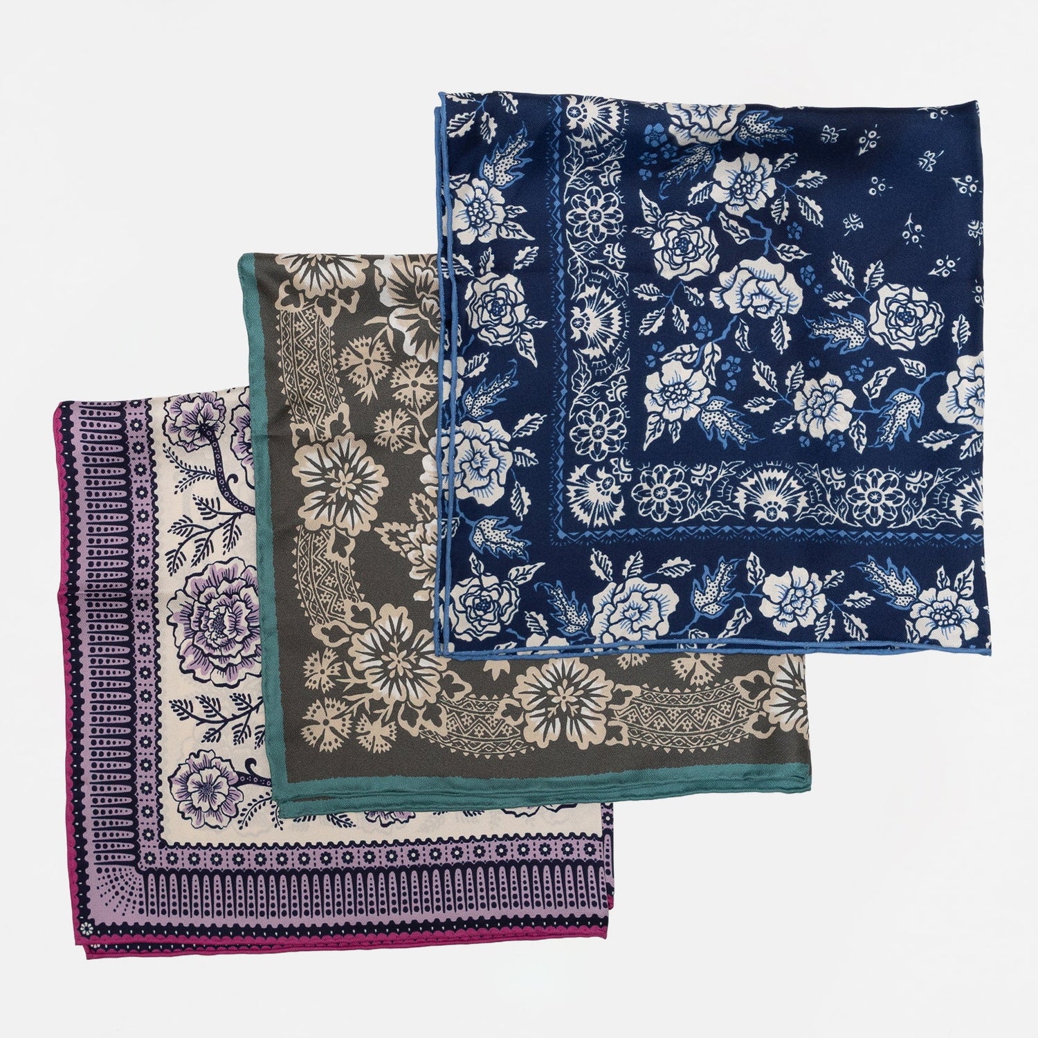 Bundle: 3 Small Silk Twill Scarves
