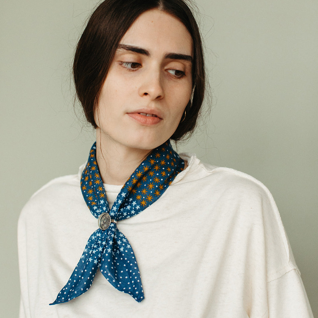 Cotton Starry Bandana | Navy