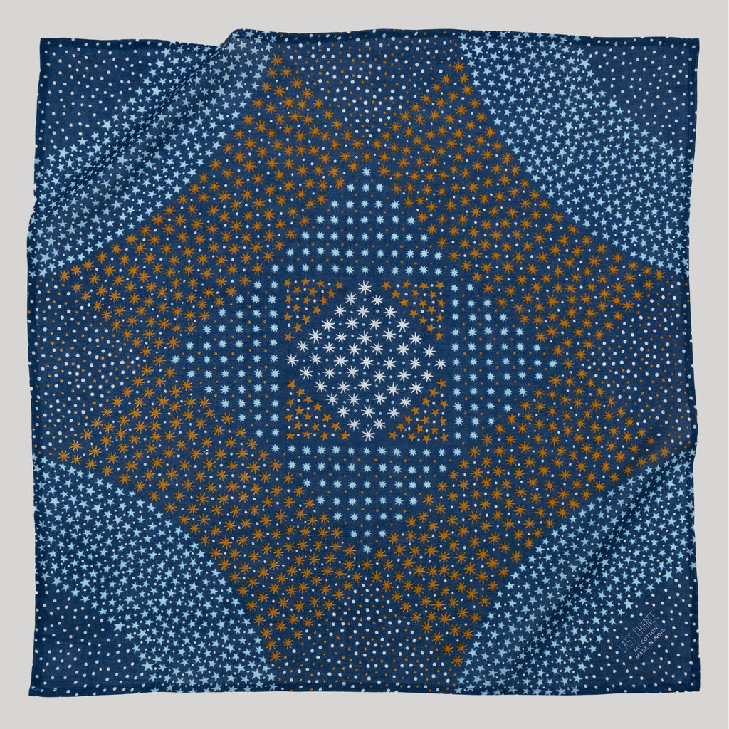 Cotton Starry Bandana | Navy | Last Chance Textiles